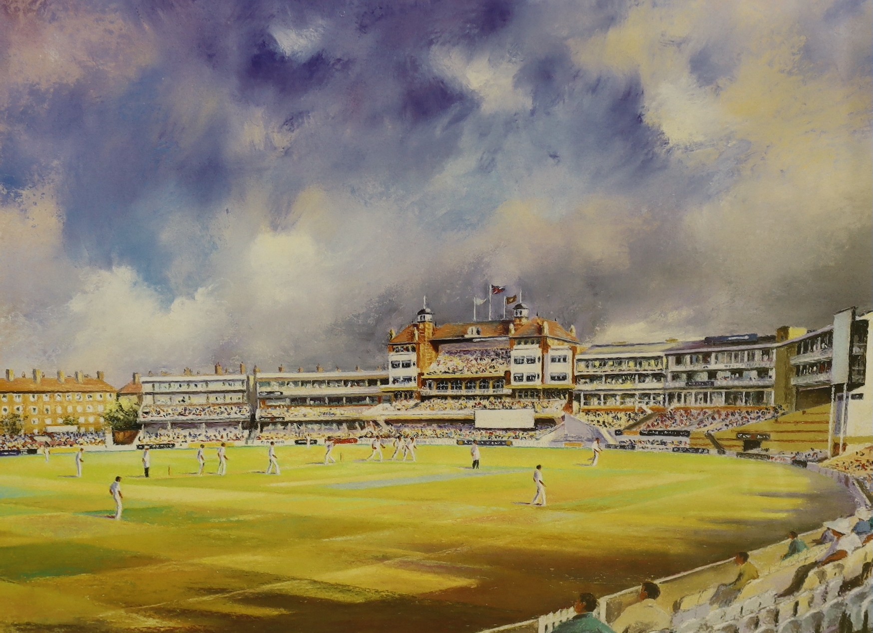 Jocelyn Galsworthy, two limited edition prints, 'Cricket at Wormsley' and 'The Oval 1995', both signed in pencil, 40 x 50cm approx.